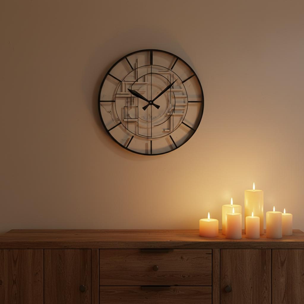 Modern geometric relief wall clock - Image 4