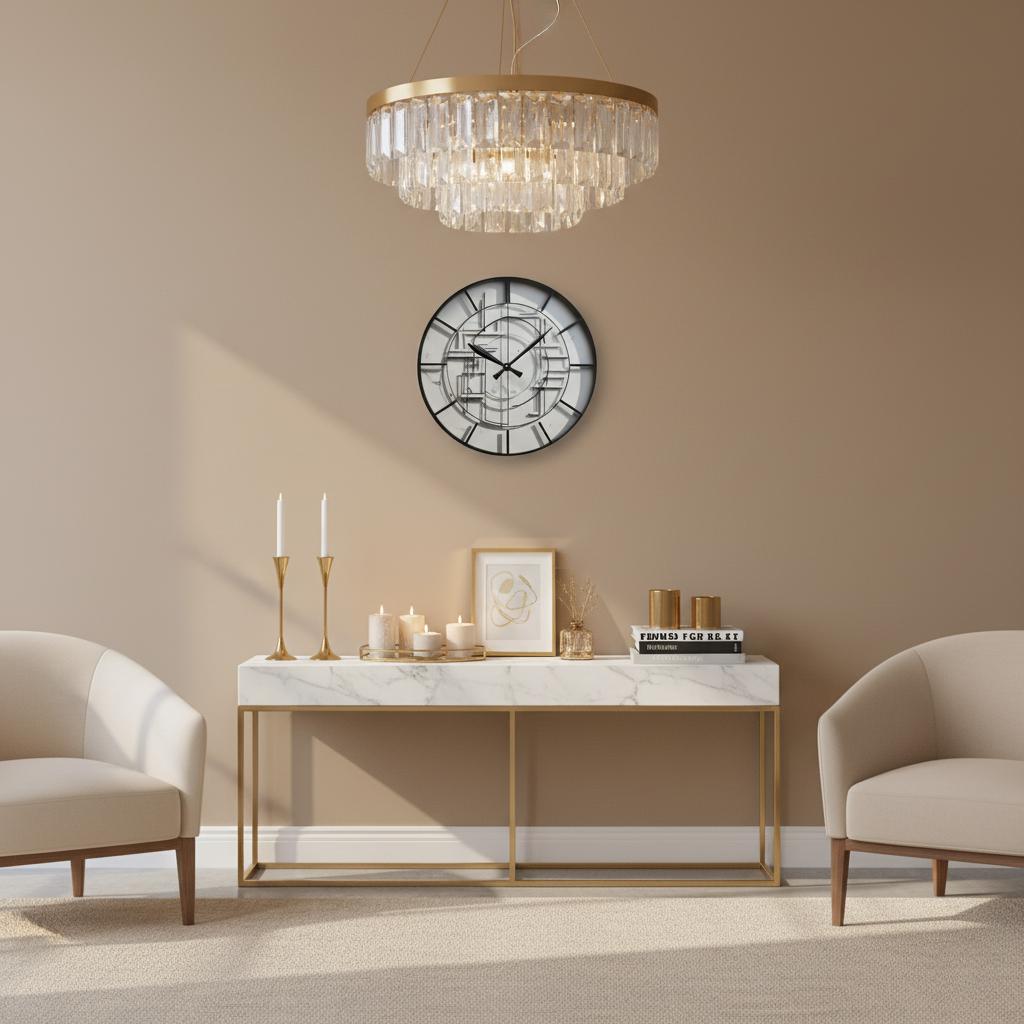Modern geometric relief wall clock - Image 3