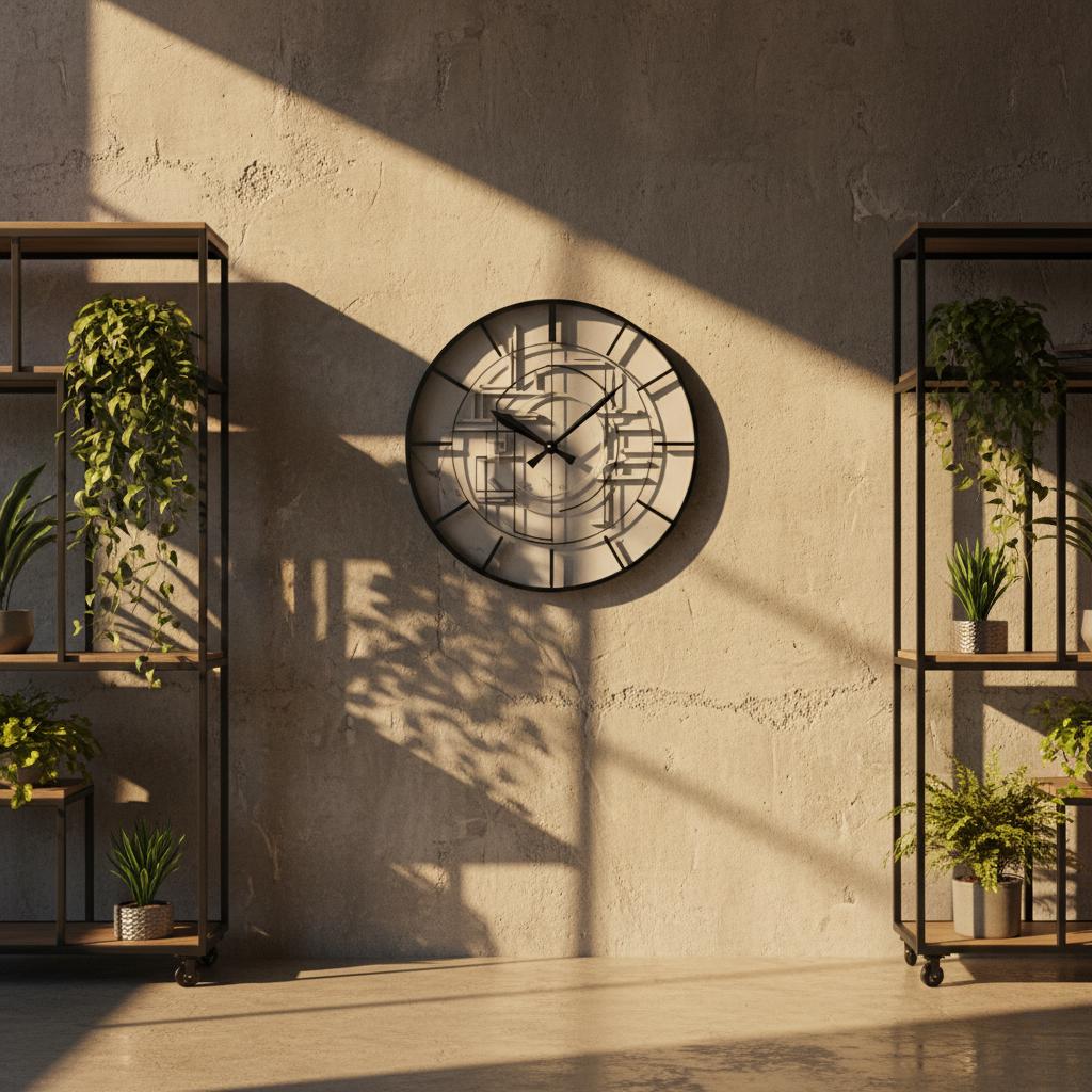 Modern geometric relief wall clock - Image 2