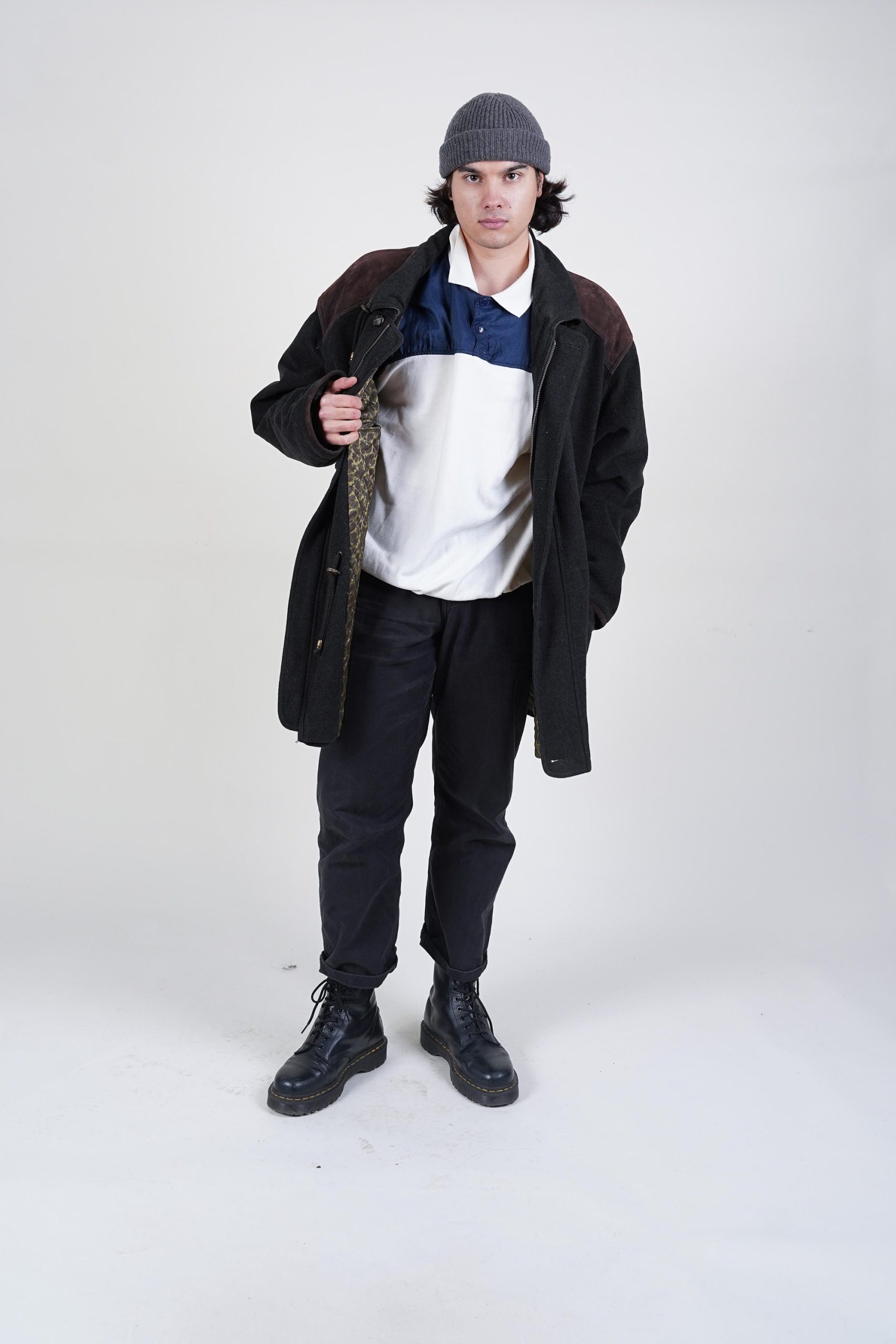 Black wool field jacket