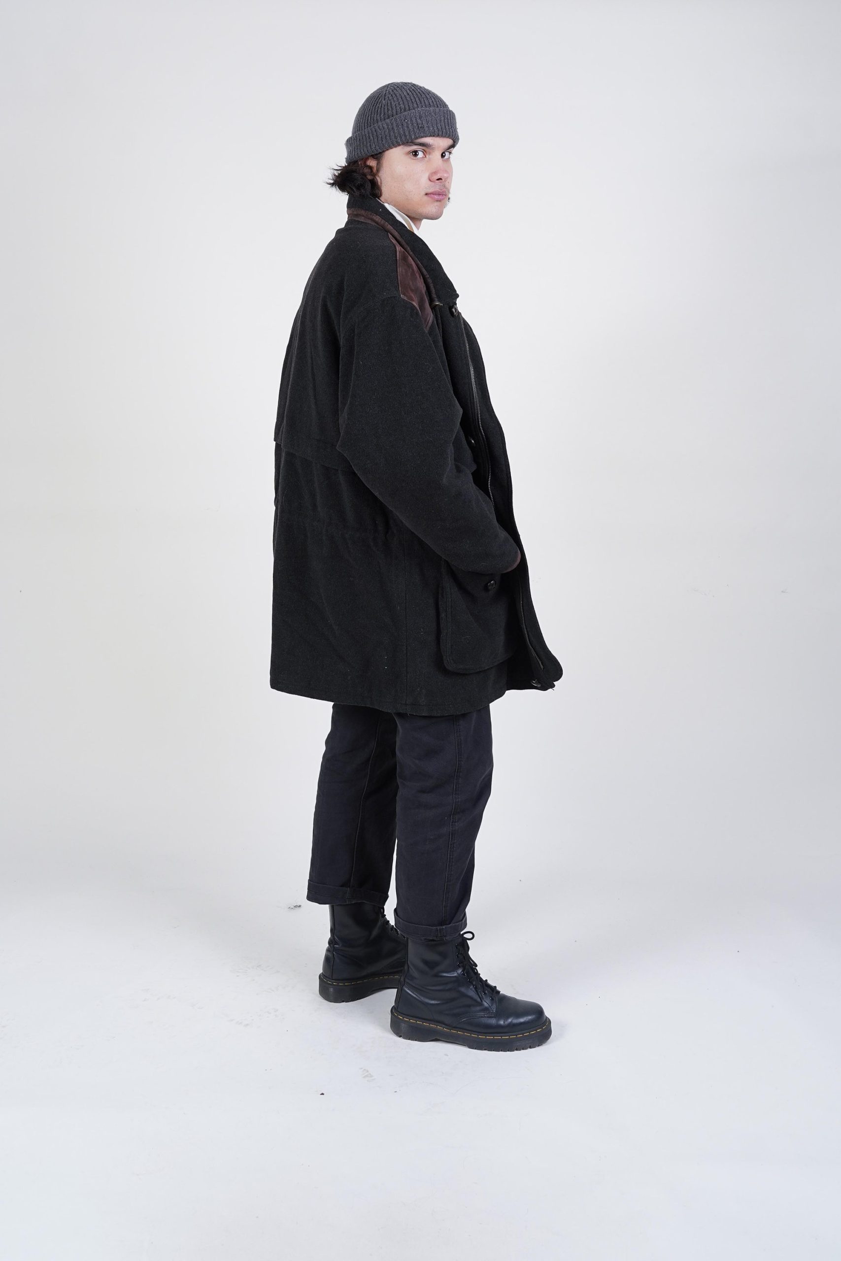 Black wool field jacket - Image 2