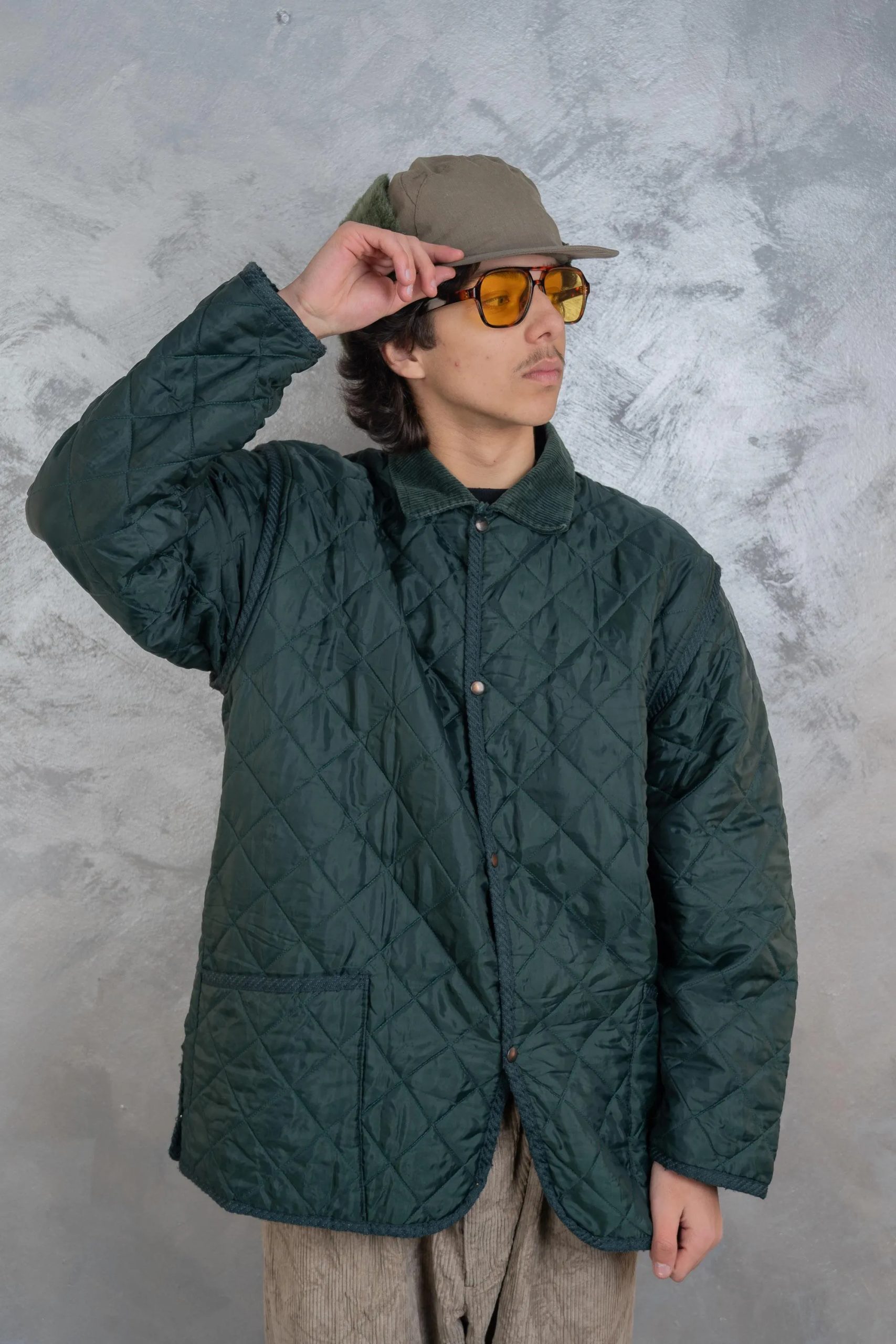 Deep Forest Green Quilted Field Jacket