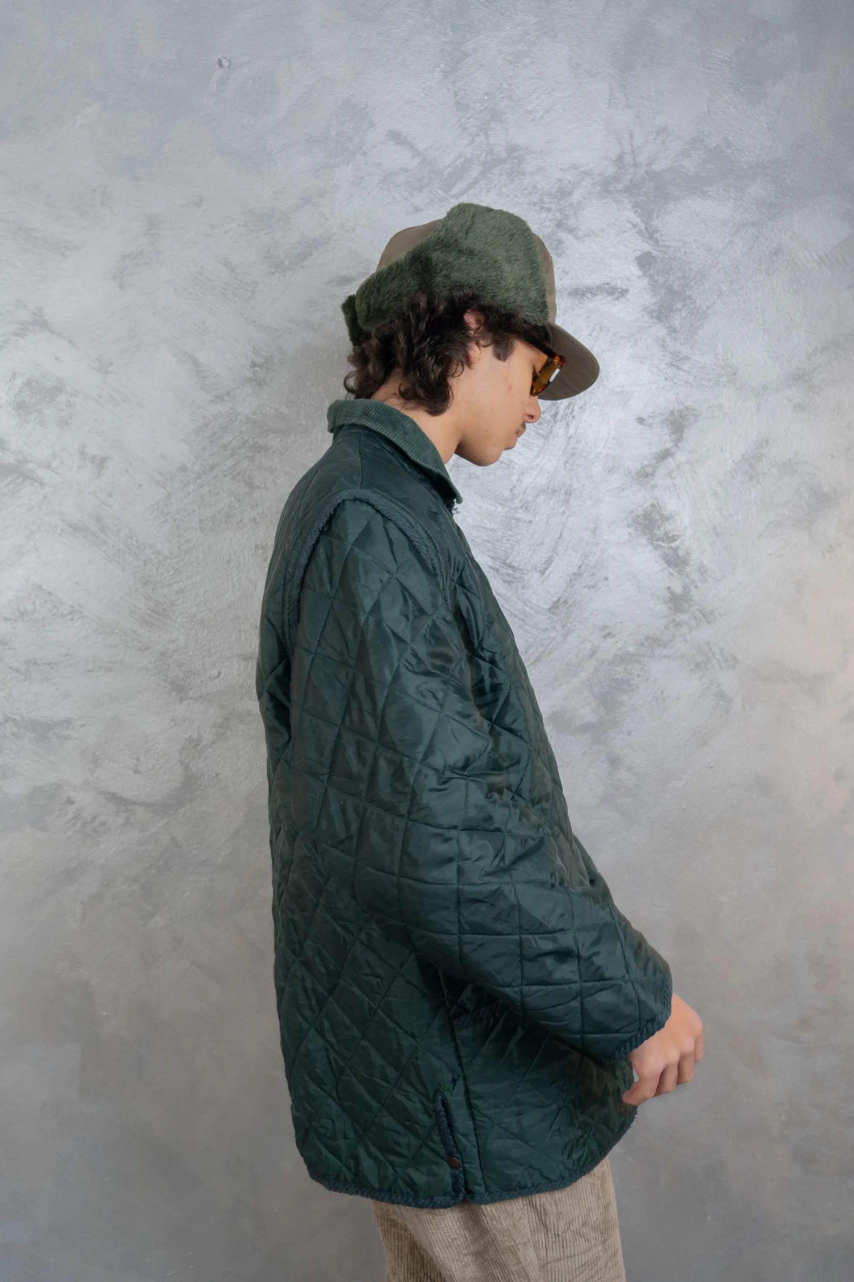 Deep Forest Green Quilted Field Jacket - Image 5