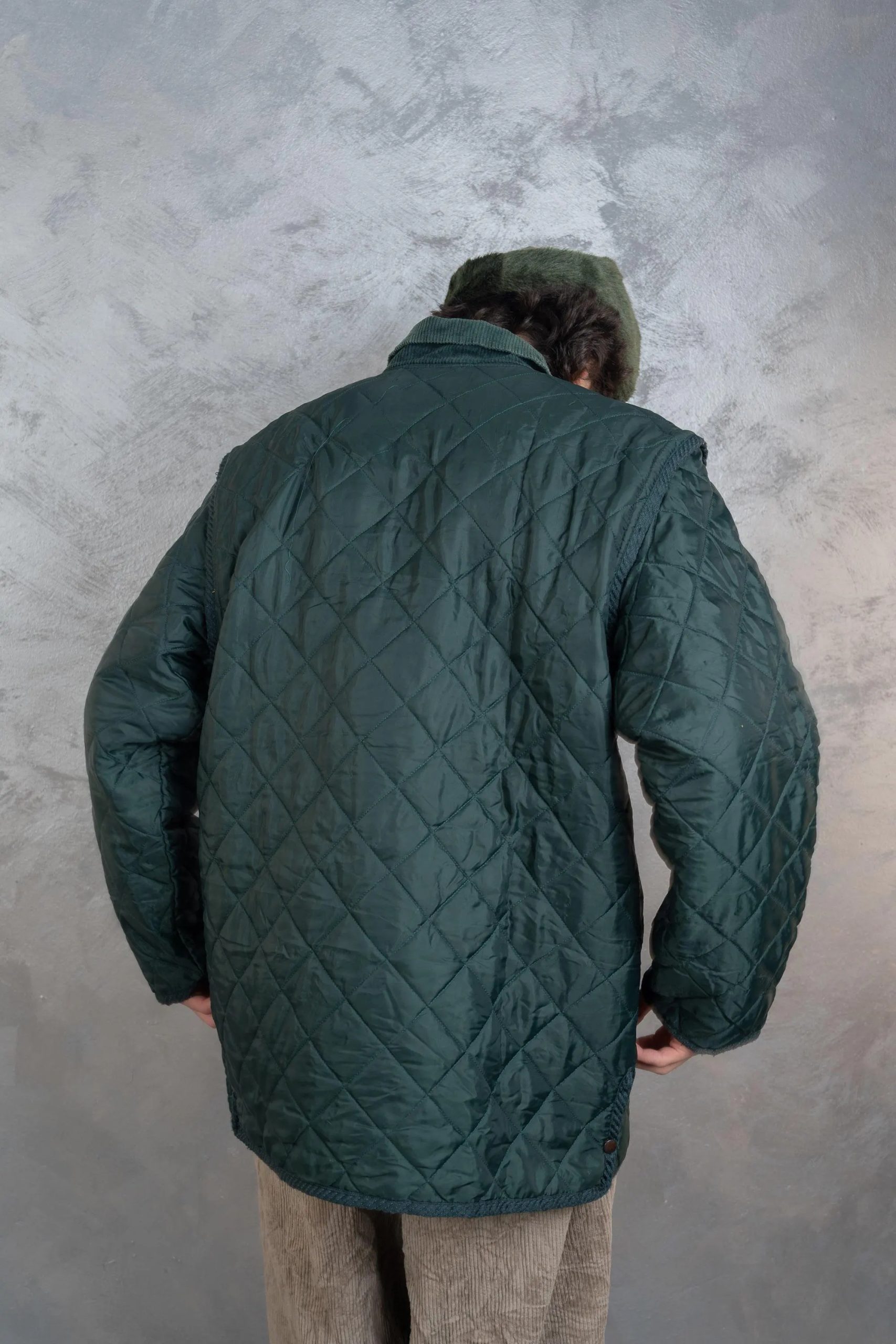 Deep Forest Green Quilted Field Jacket - Image 4