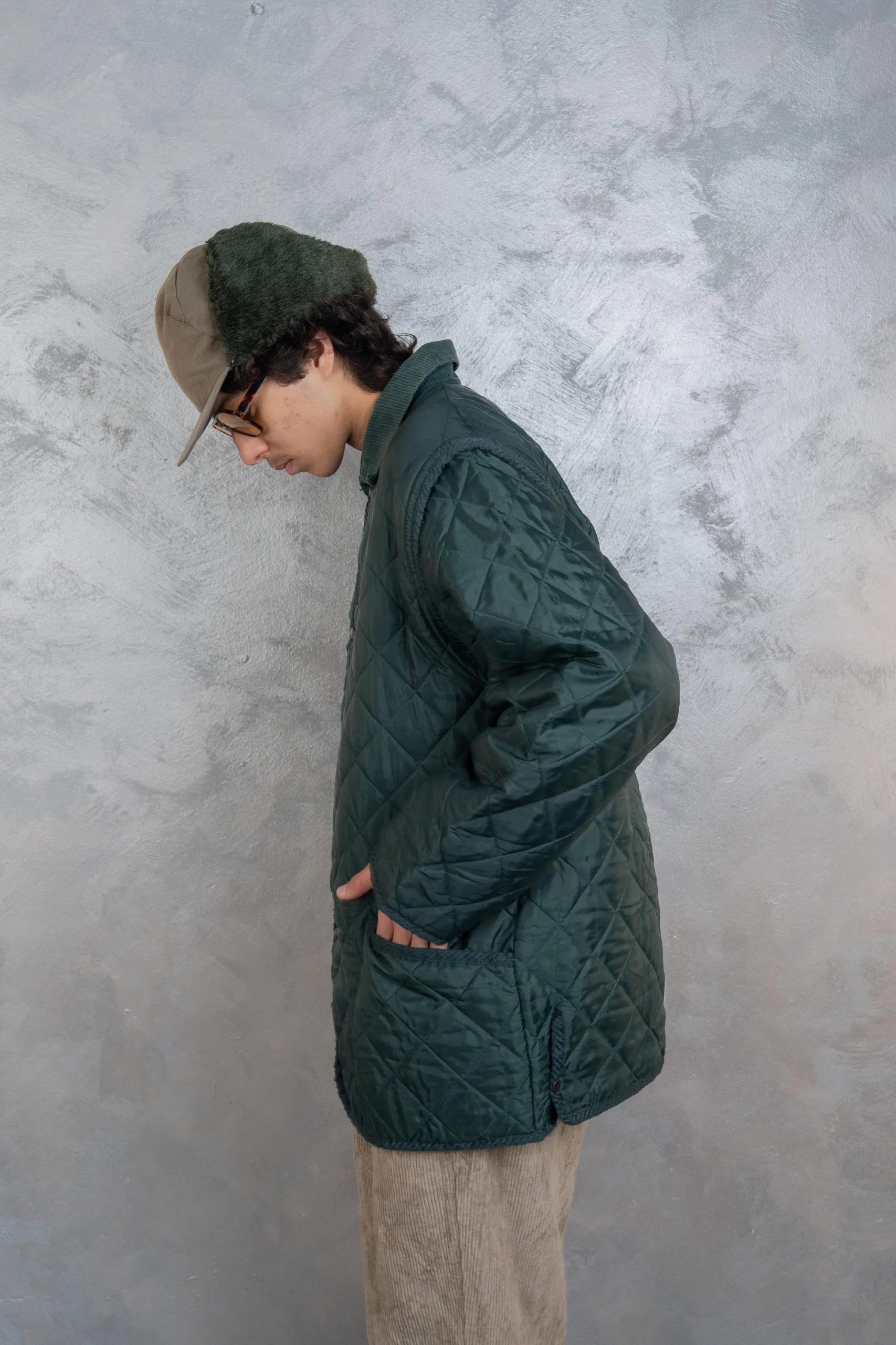 Deep Forest Green Quilted Field Jacket - Image 3