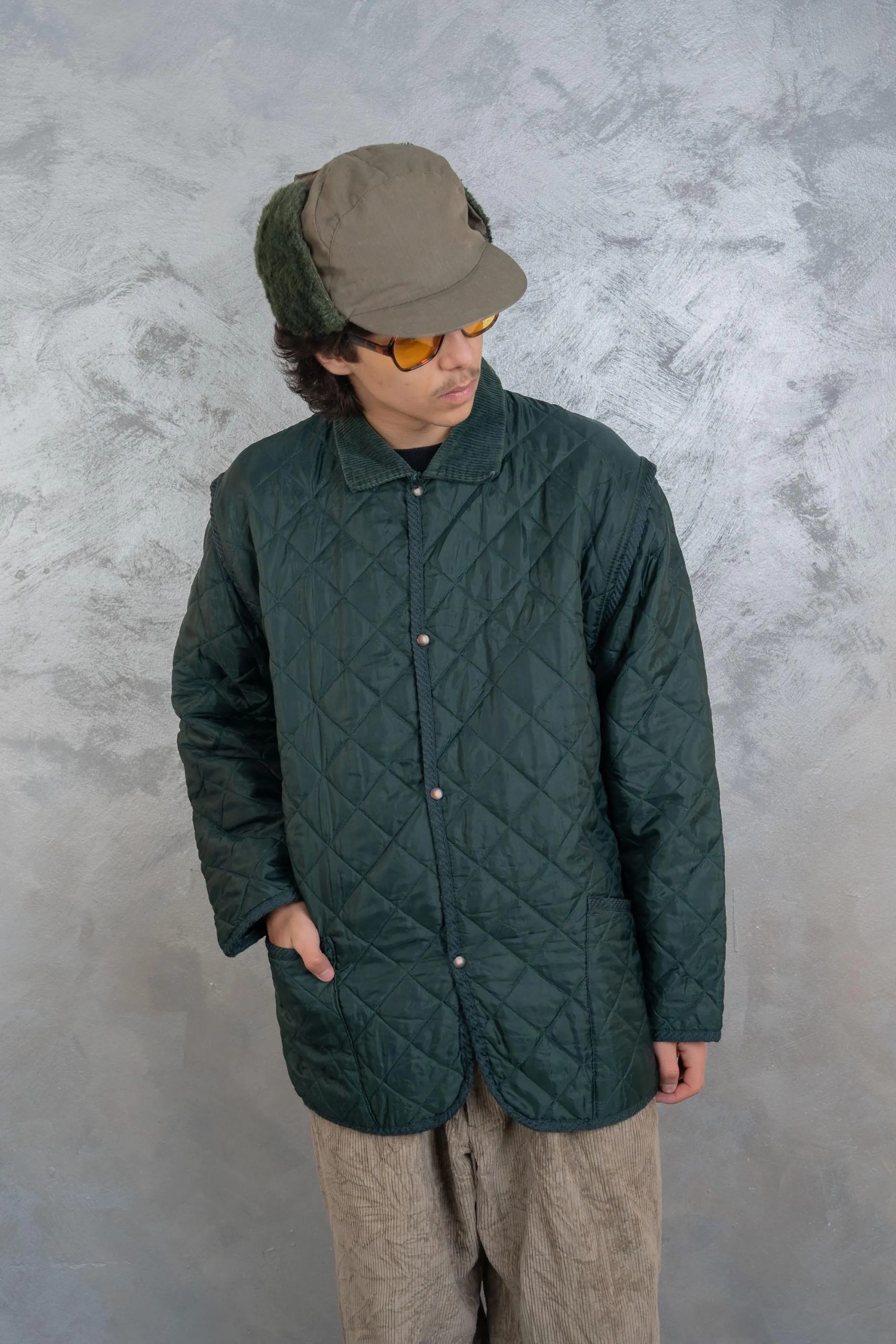 Deep Forest Green Quilted Field Jacket - Image 2