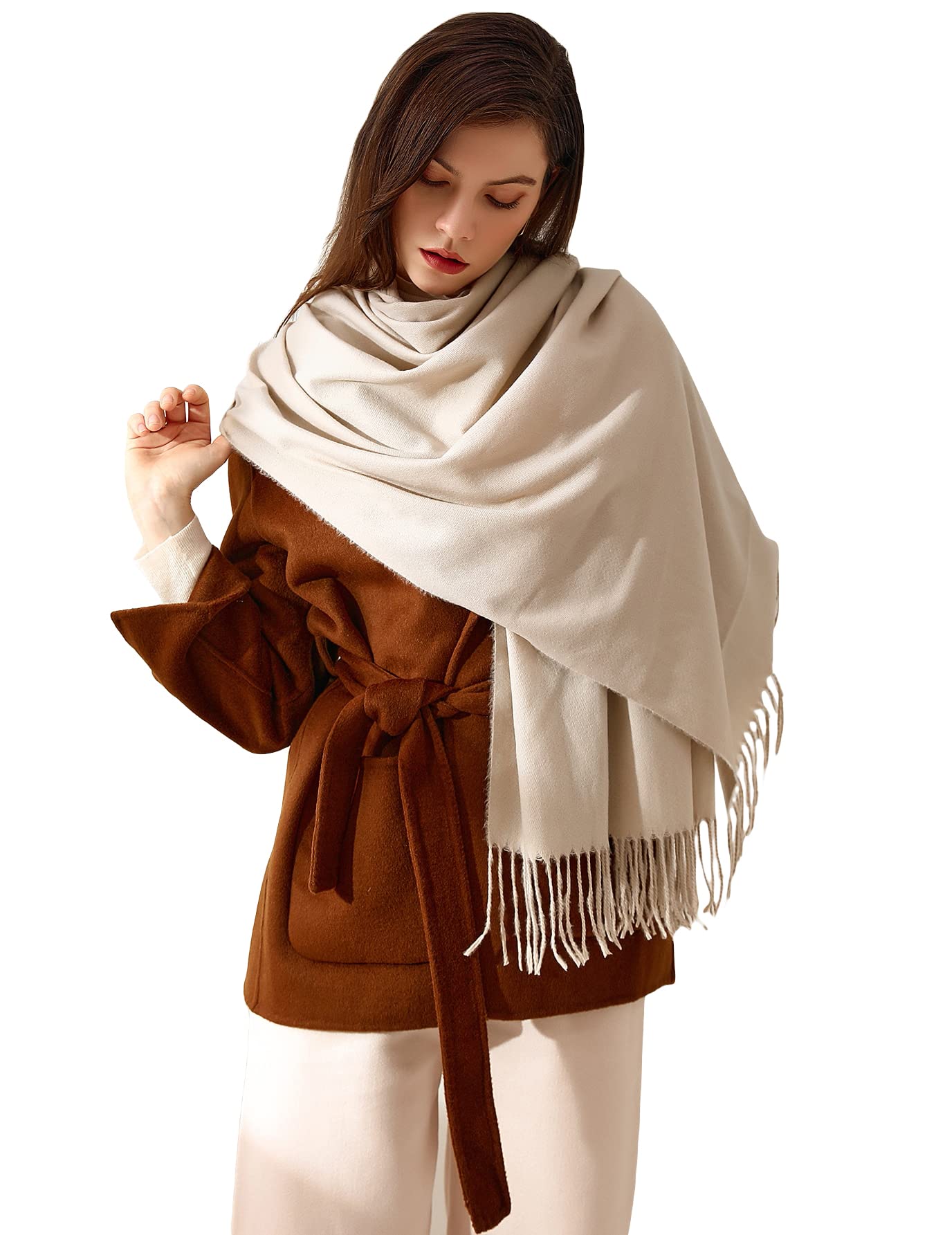 Solid color tassel scarf - Image 4