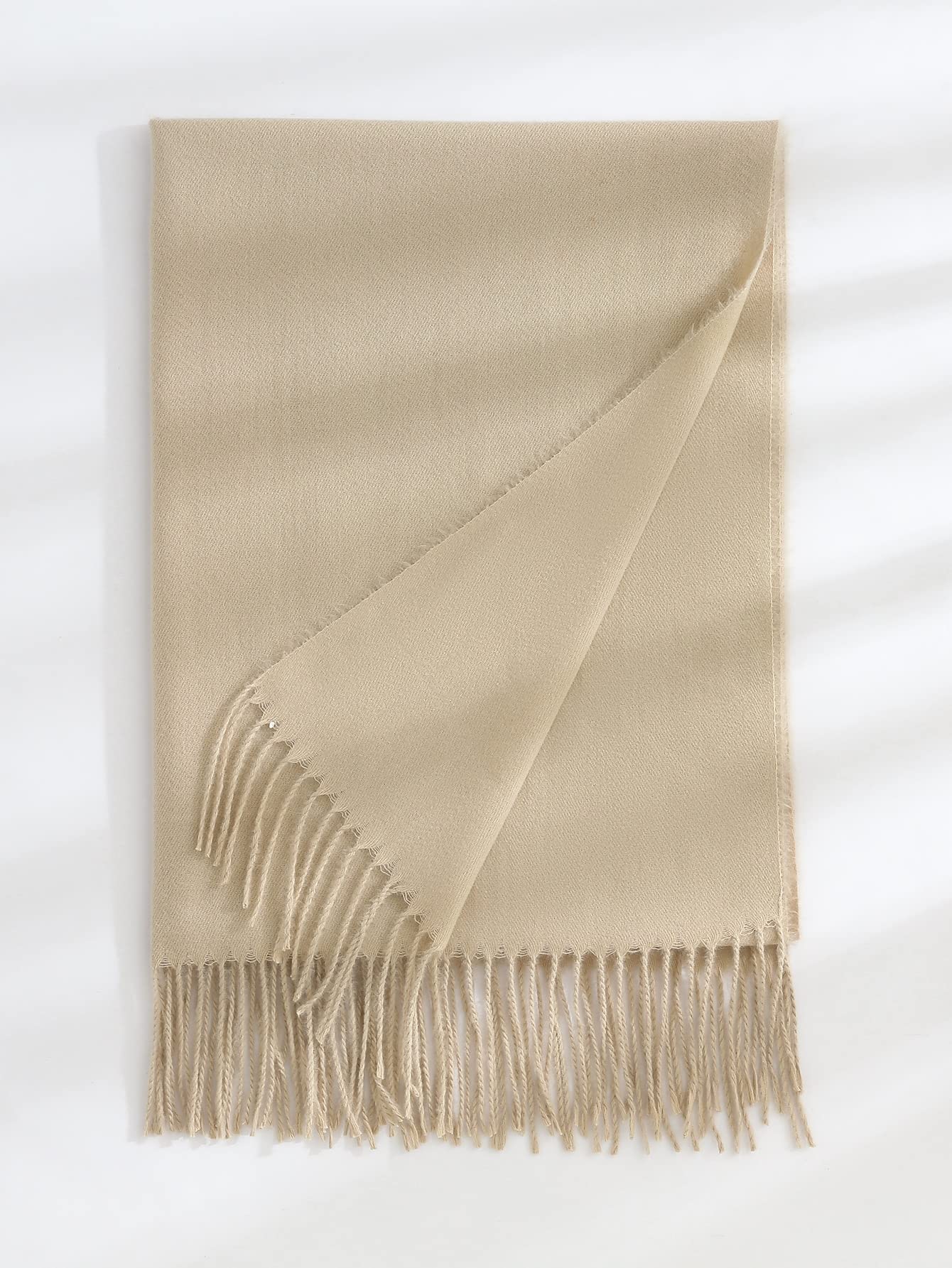 Solid color tassel scarf - Image 2