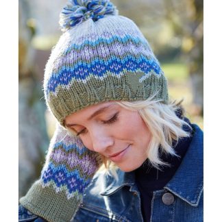 Fair Isle pom-pom knit hat