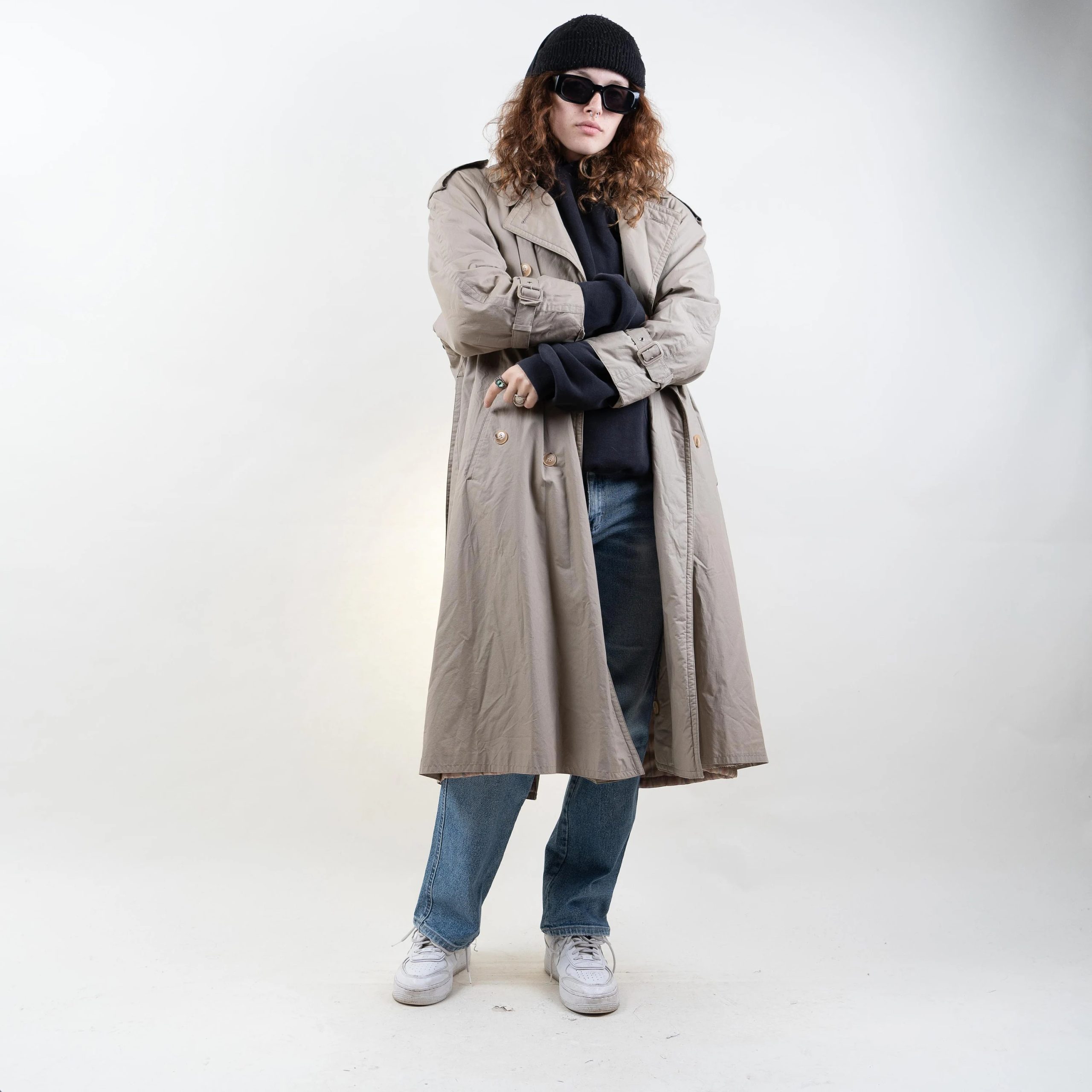 Double-breasted trench coat