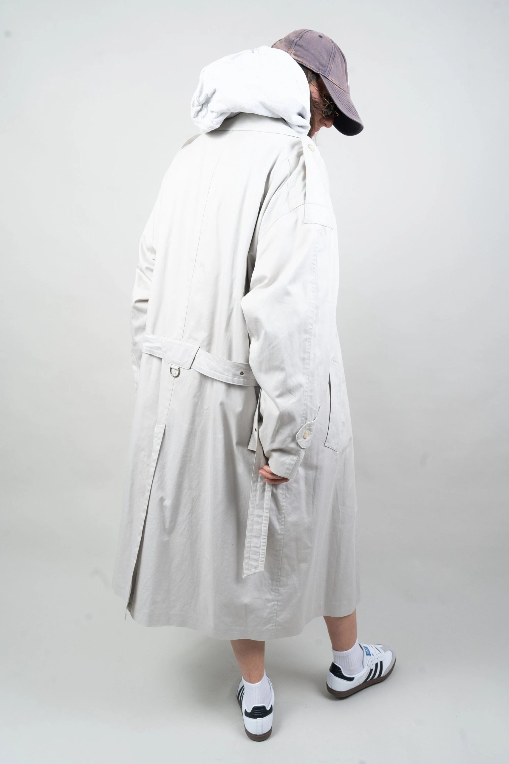 Light stone long trench coat - Image 3