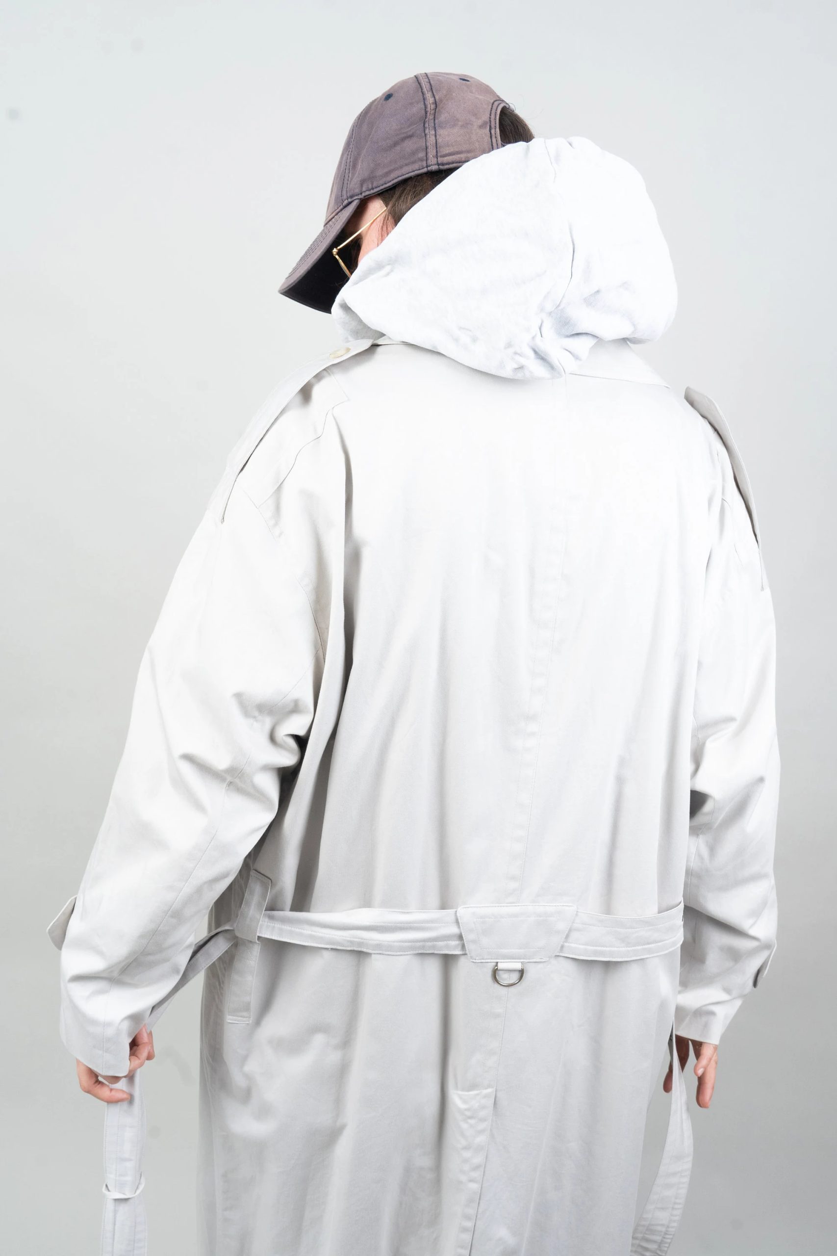 Light stone long trench coat - Image 2