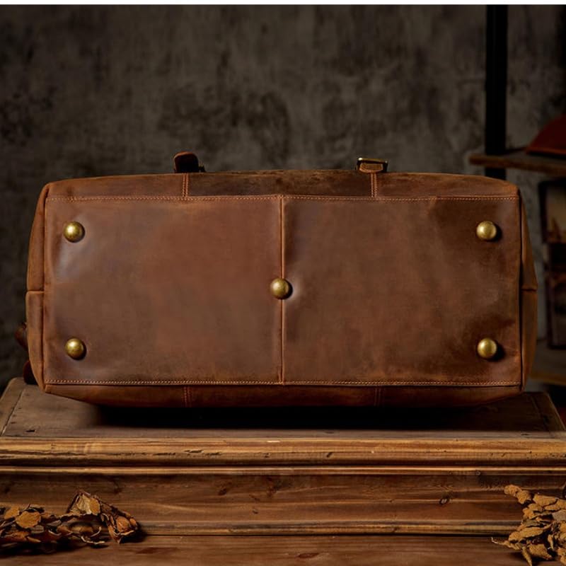 Retro coffee-colored weekend travel bag - Image 7