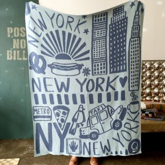 New York City Sketch Jacquard Blanket