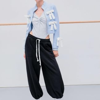 Light blue cropped zip-up sweater