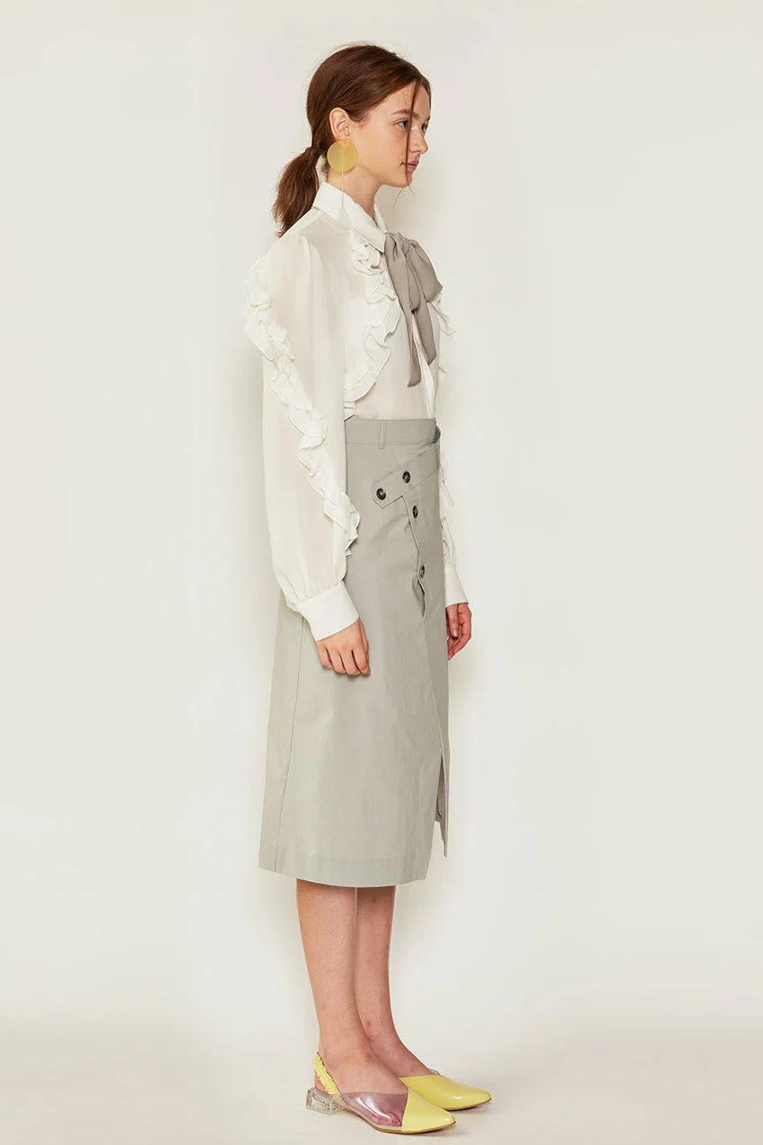 Ruffled bow chiffon blouse - Image 2