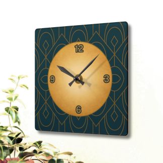 Geometric textured color-blocked decorative clock