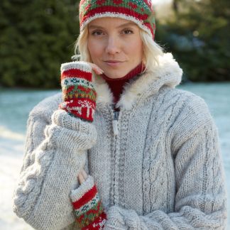 Festival Fair Isle pom-pom knit hat