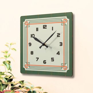 Elegant color-blocked decorative clock