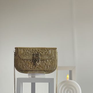Gold-plated metal embellished crossbody bag