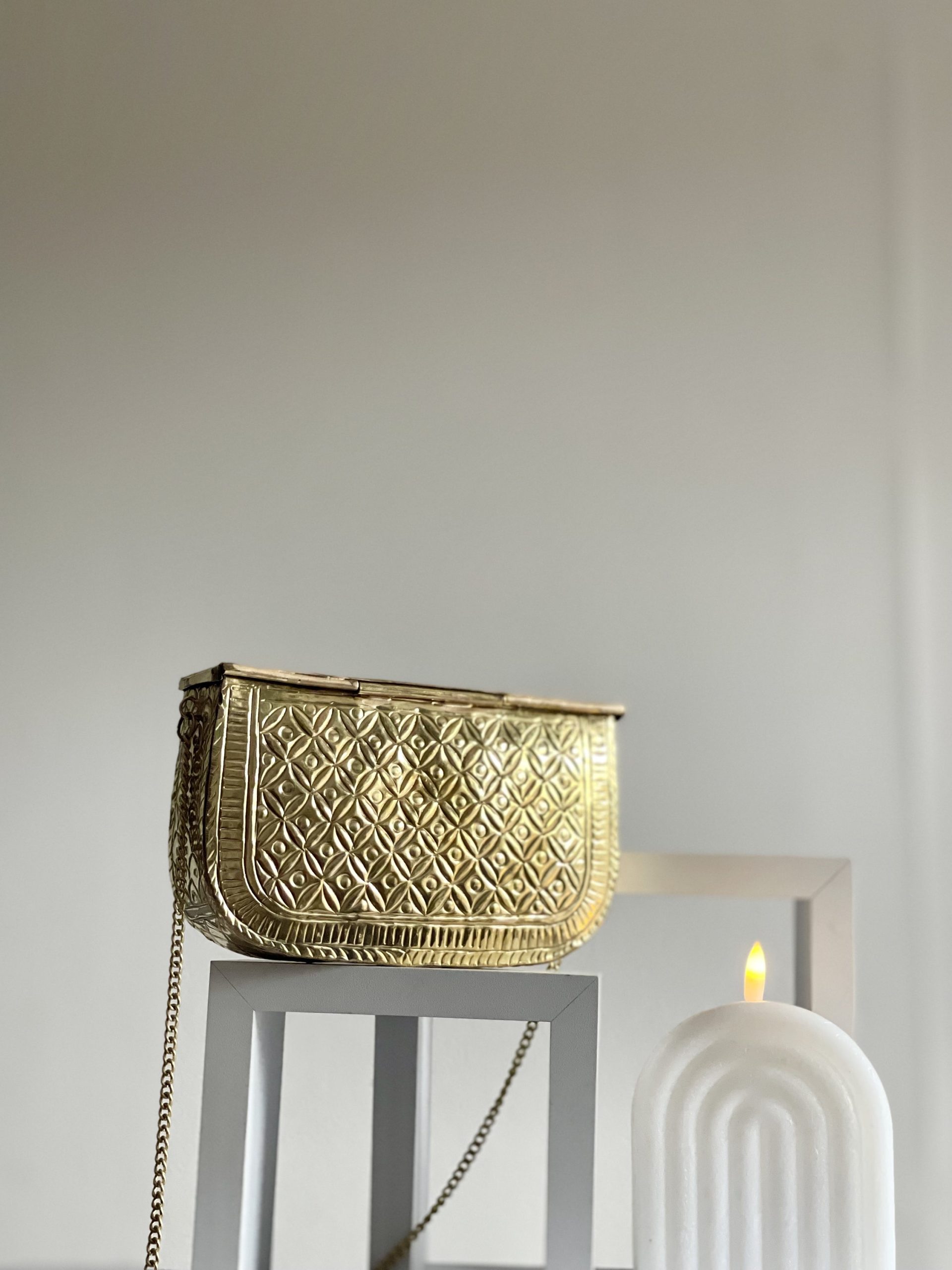 Gold-plated metal embellished crossbody bag - Image 2