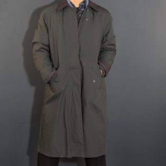 Color-blocked trench coat