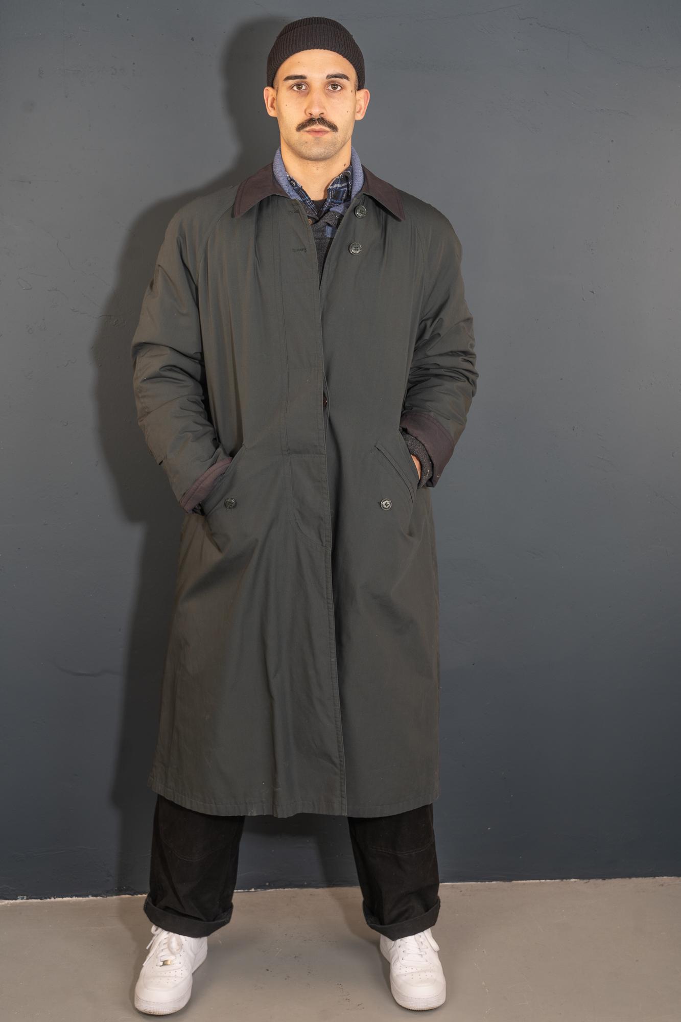 Color-blocked trench coat