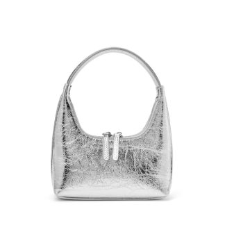Silver mirrored mini shoulder bag