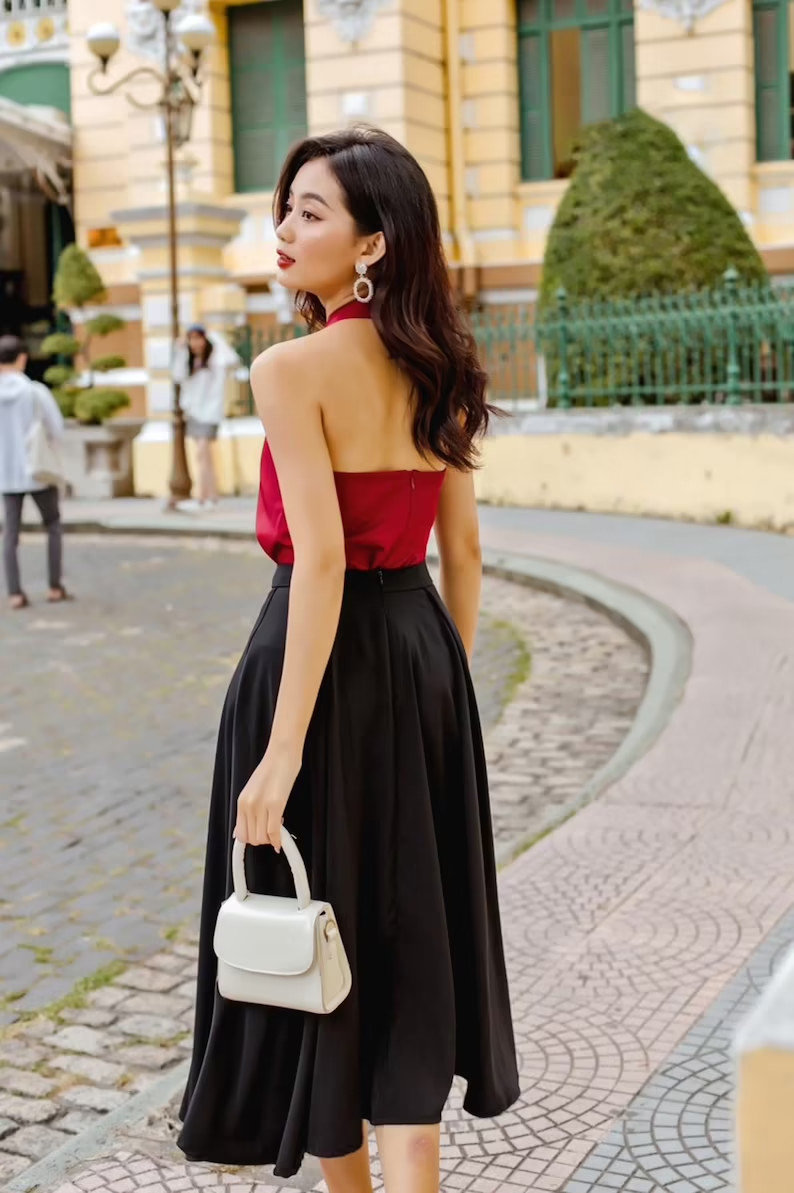 Cross-strap satin top - Image 4