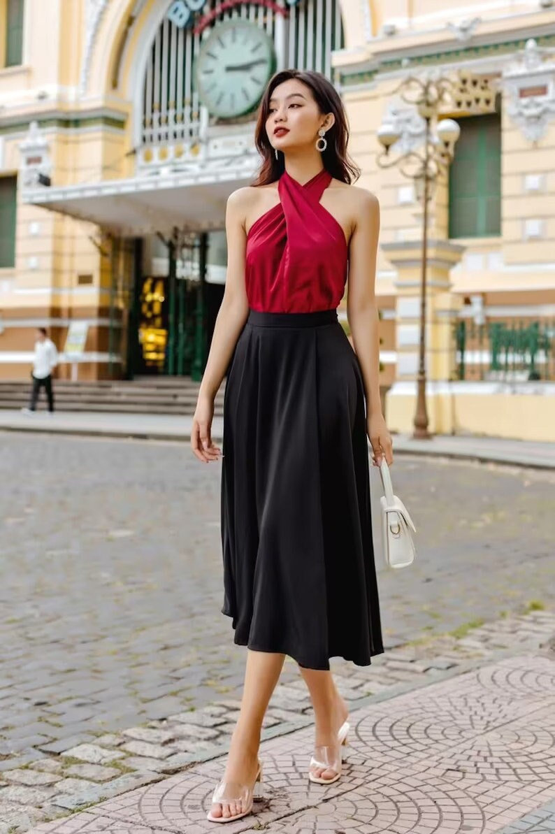 Cross-strap satin top - Image 3