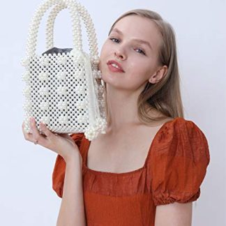 Pearl Beaded Mini Tote Bag