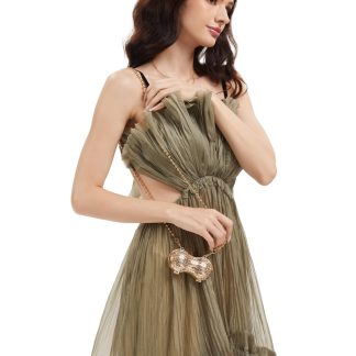 Rhinestone Peanut-Shaped Mini Clutch