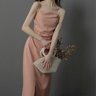 All-Over Pearl Beaded Knot Handle Bag