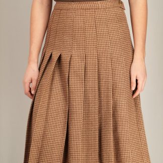 Vintage Checked Pleated Midi Skirt Classic Everyday Piece