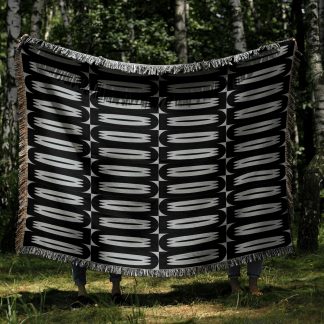 Abstract Brush Oval Woven Throw Blanket