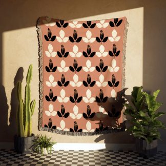 Clover Leaf Woven Throw Blanket