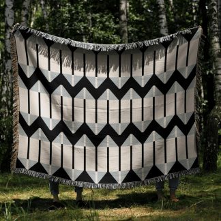 Geometric Chevron Zigzag Woven Throw Blanket
