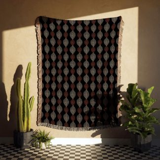 Geometric Diamond Teardrop Woven Throw Blanket