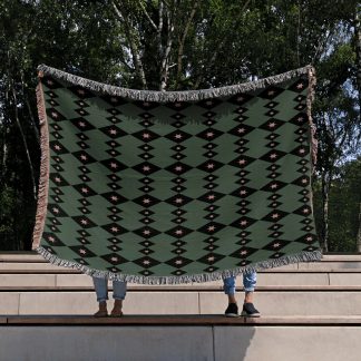 Geometric Lightning Zigzag Woven Throw Blanket