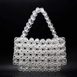 Clear Crystal Beaded Shoulder Bag