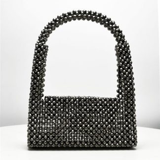Black Crystal Beaded Shoulder Bag