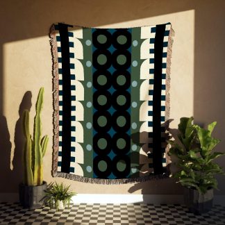 Modern Vertical Striped Woven Blanket