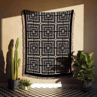 Tribal Maze Woven Throw Blanket