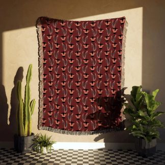 Tulip Bud Floral Woven Throw Blanket