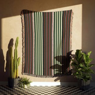 Vertical Stripe Woven Throw Blanket