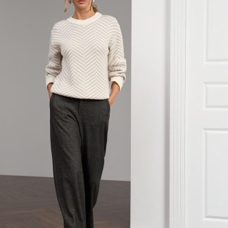 Cream Textured Knit Sweater