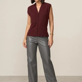 Burgundy Knit Sweater Vest