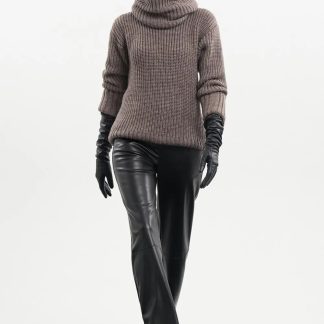 Taupe Chunky Turtleneck Sweater