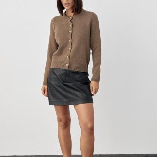 Brown Button Knit Cardigan