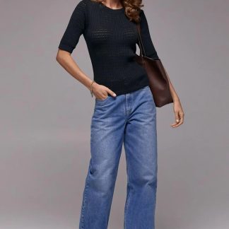 Black Ribbed Knit Top